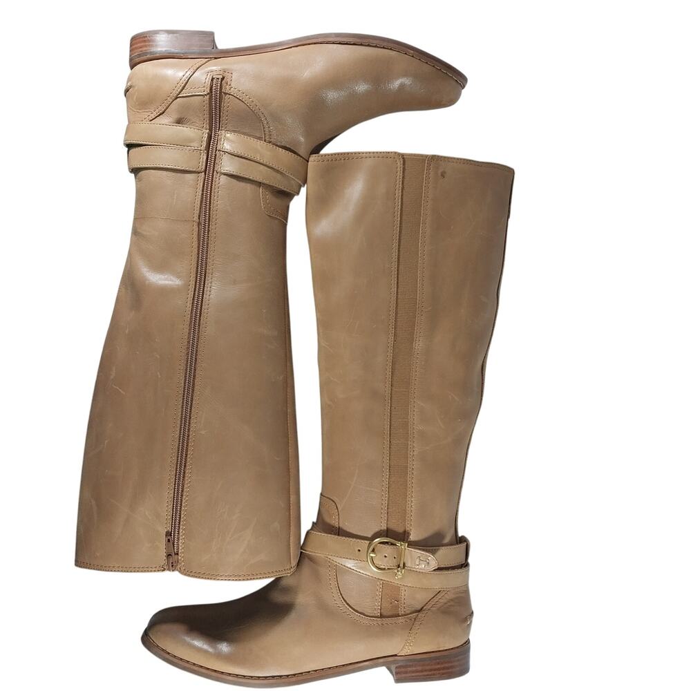 NWOT- FLAWED! SPERRY TOPSIDER! FAWN BEIGE/TAN GENUINE LEATHER BOOTS! SZ 9.5M - Picture 6 of 13